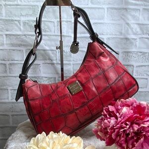 Dooney & Bourke Red Croc-Embossed Shoulder Bag